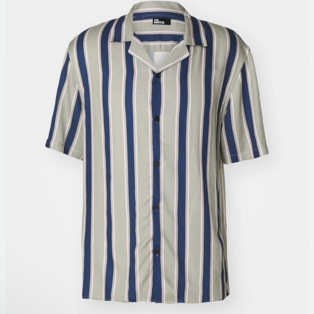 THE Kooples Chemise striped Shirt Viscose Sz Small New